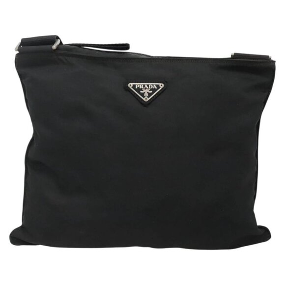 PRADA Shoulder Bag Nylon Black Silver Auth 132150 - Picture 2 of 16